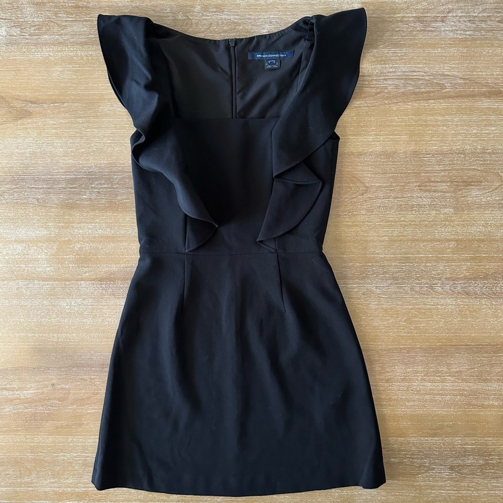 French Connection Whisper Square Neck Ruffle Dress - Picture 2 of 9
